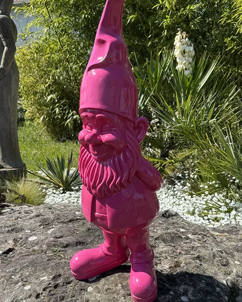 Statua Gnomo Da Giardino In Resina - Nano Divertente Con Bicchiere - Decorazione Esterna Impermeabile - Colore Verde - Foto 12