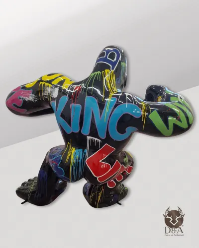 Kong, de woedende GRAFFITI 3XL gorilla - Dieren van hars