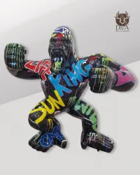 Kong, de woedende GRAFFITI 3XL gorilla - Dieren van hars