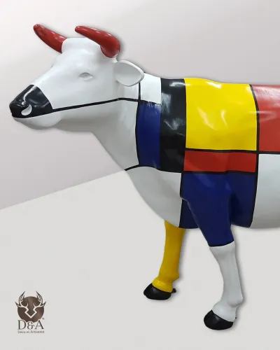 Animales de resina | Vaca MONDRIAN, bonita decoración