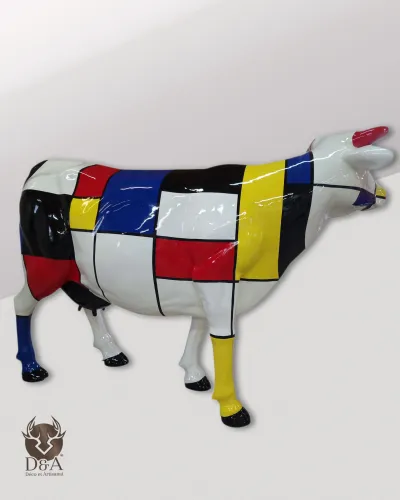 Harztiere | MONDRIAN Kuh, schöne Dekoration