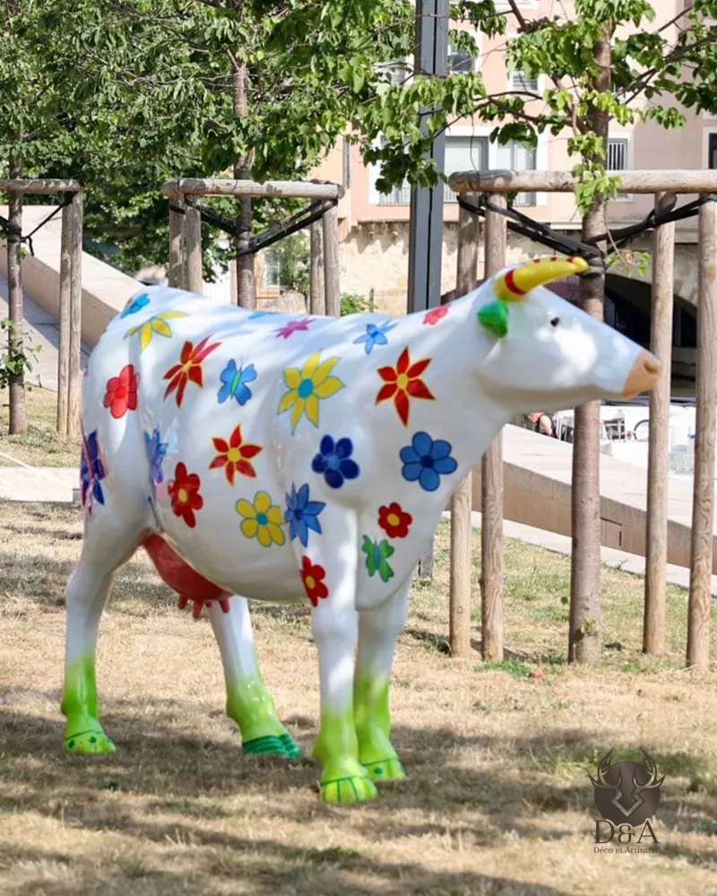 Vache Art floral