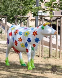 Vache Art floral