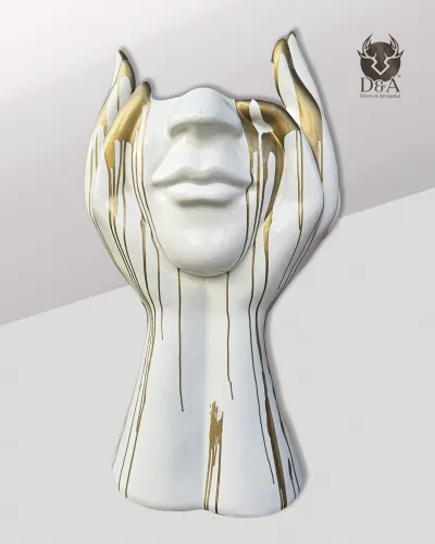 Visage blanc & or - Déco et Artisanat - 3