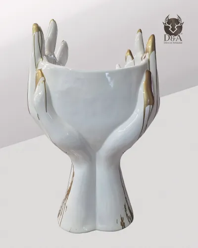 Visage blanc & or - Déco et Artisanat - 4