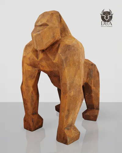 XXL Corten Faceted Gorilla