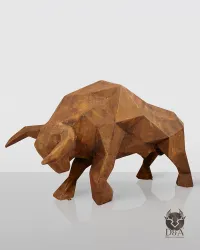 Origami-Stier Corten-Effekt Deko-Design