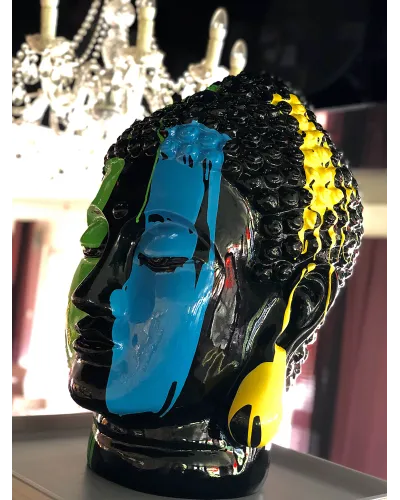 Grande Statue Design en résine d'une Tête de Bouddha TRASH