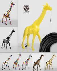 Žirafa XL z visečim lestencem - živali iz umetne smole