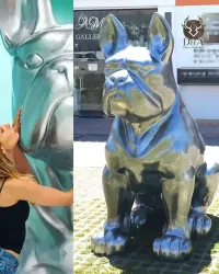 Riesige Bulldogge sitzend - Déco et Artisanat - 5