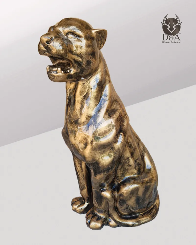 Panthère assis Patine Or