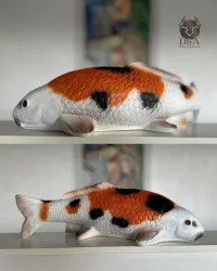 Resin statue of a realistic Koi Carp