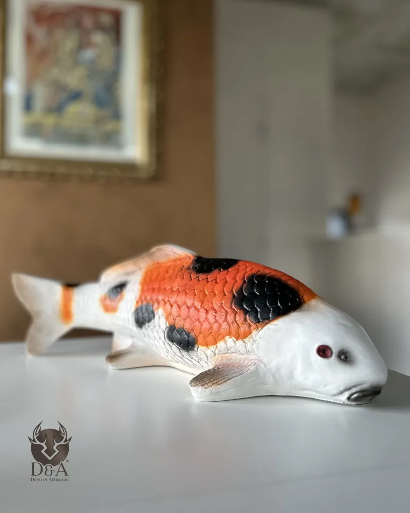 Resin statue of a realistic Koi Carp
