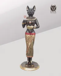 Gato em pé, decoração egípcia