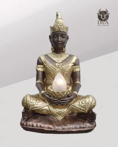 Sitzende Buddha-Lampe, indische Dekoration