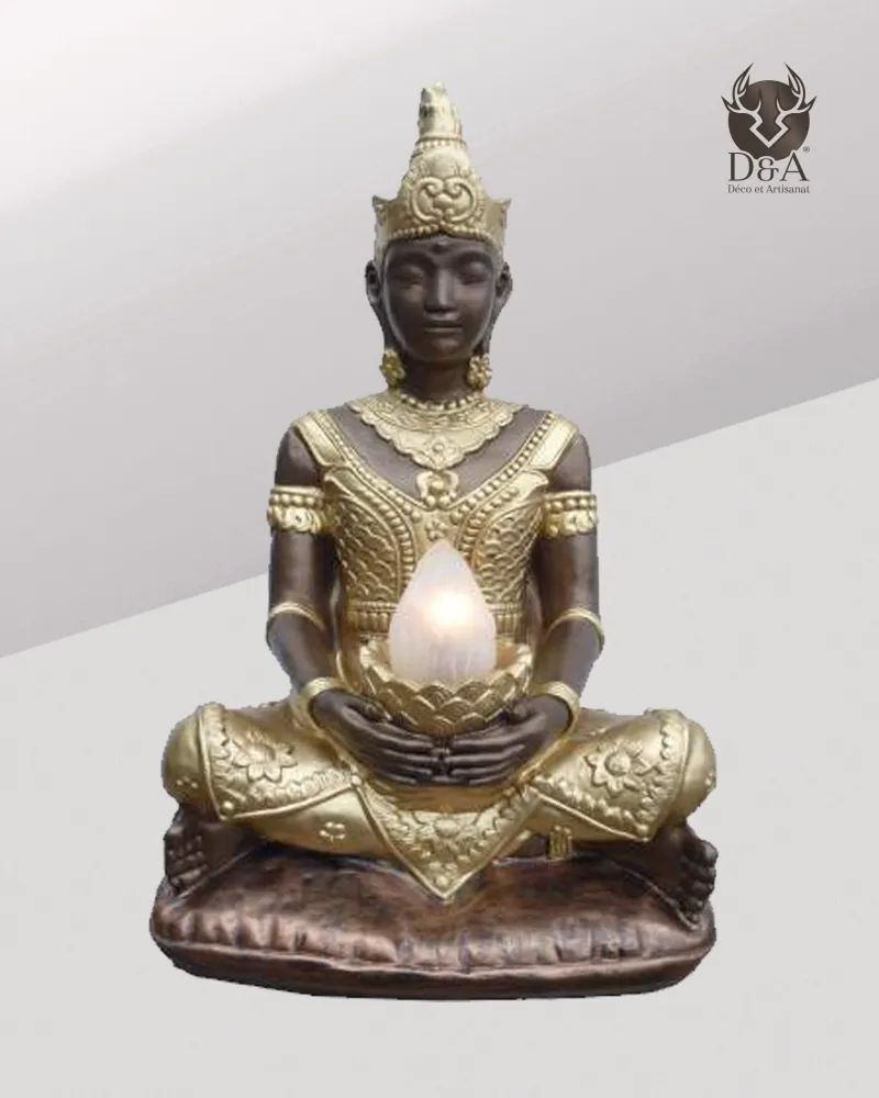 Sitzende Buddha-Lampe, indische Dekoration