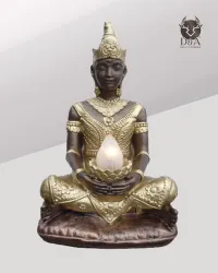Sitzende Buddha-Lampe, indische Dekoration
