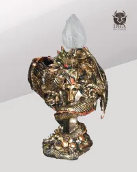 Lámpara de dragón de fuego, decoración de fantasía.