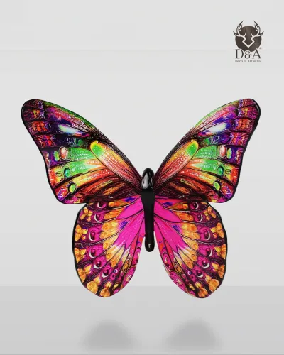 Estátua decorativa de borboleta colorida