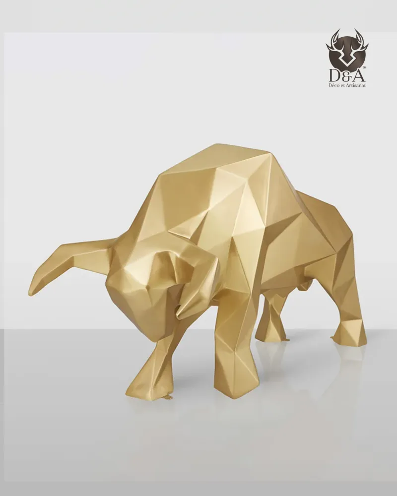 Goud/zilver origami stierenbeeld