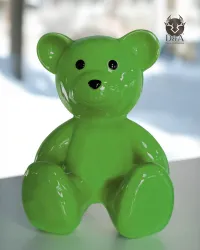 Teddybeer zit met zwarte ogen - harsdieren
