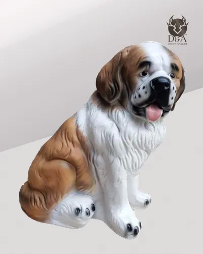 Animals | Realistic Resin Statue of a Small Saint Bernard
