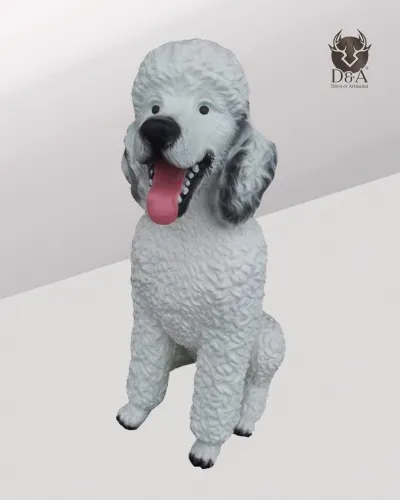 Živali | Realističen kip sedečega pudlja iz smole