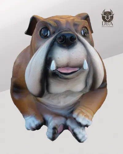 Tiere | Realistische Mops-Statue aus Kunstharz