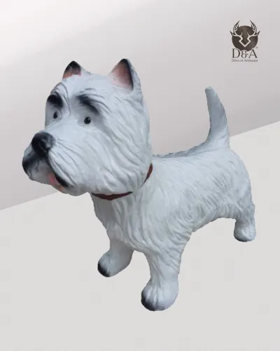 Animales | Estatua realista de resina de West Highland Terrier