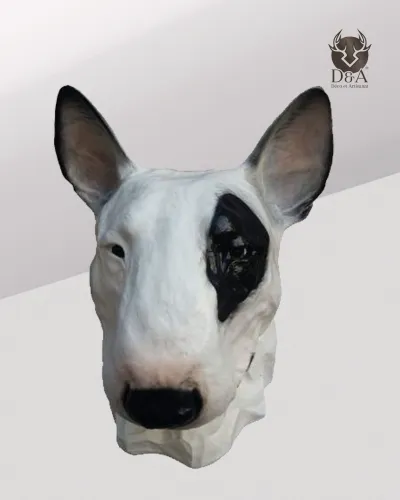 Tiere | Realistische Pitbull-Kopfstatue aus Kunstharz