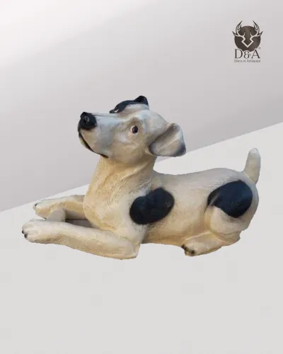 Animals | Realistic reclining Jack Russell statue in resin
