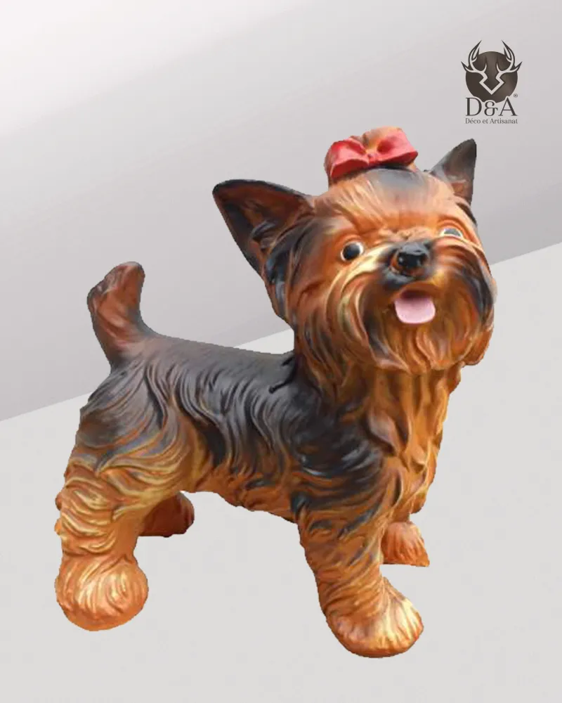 Animais | Estátua realista de Yorkshire Terrier em resina