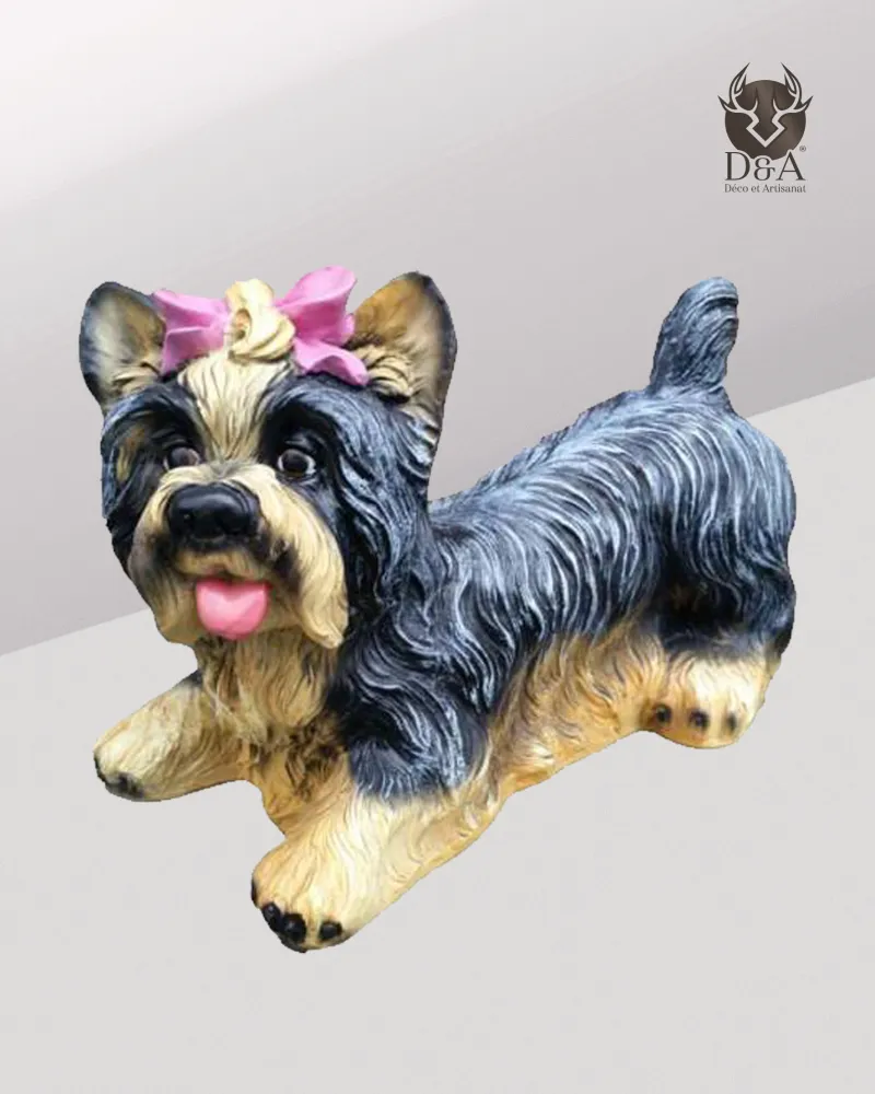Animals | Realistic Yorkshire Terrier Statue in Resin