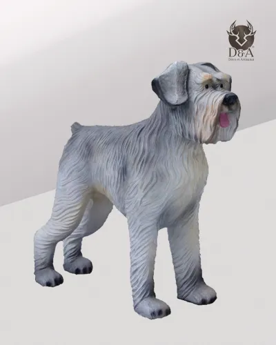 Animals | Realistic XL Schnauzer Statue in Resin