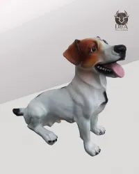 Animali | Statua realistica di Jack Russell seduto in resina