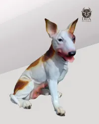 Animals | Realistic Sitting Pitbull Statue in Resin