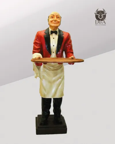 Realistische Harzstatue eines Kellners