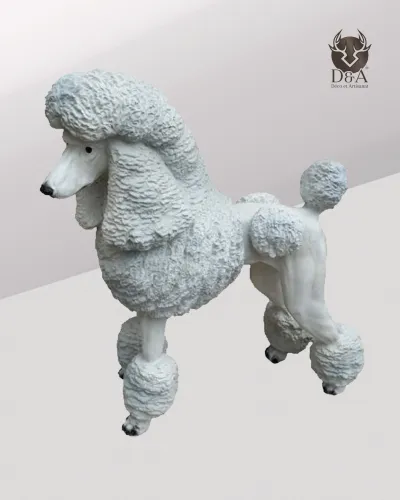 Animais | Estátua realista de poodle em resina