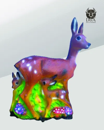 Realistic resin statue of a deer with its fawns