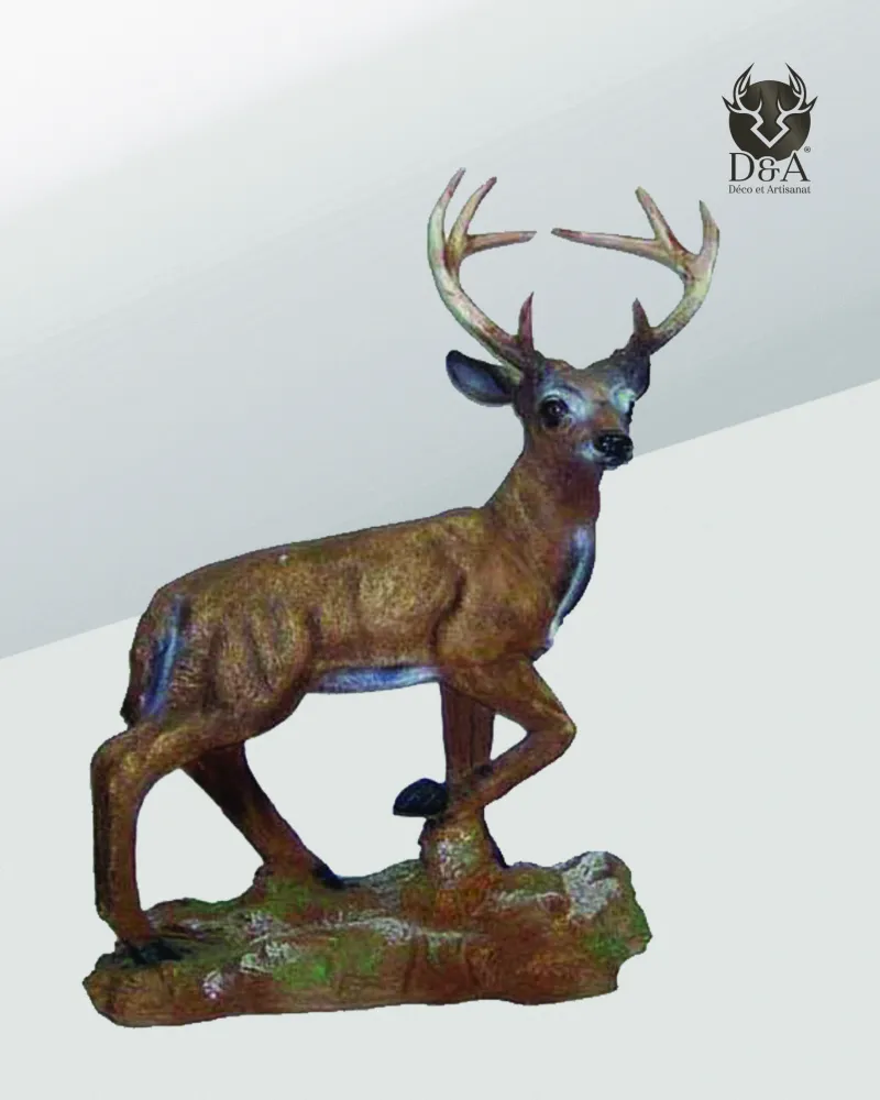 Realistic Standing Large Stag Resin Statue
