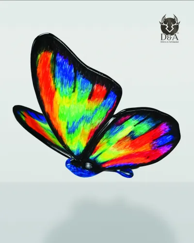 Fluorescent Colorful Butterfly Decorative Design Statue