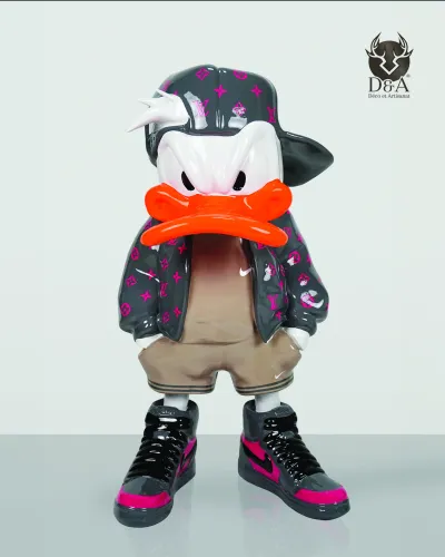 Pato Bad Boy com monograma LV - Estátua decorativa de designer