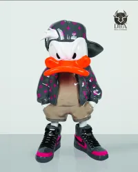 Pato Bad Boy com monograma LV - Estátua decorativa de designer