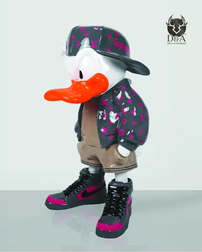 Pato Bad Boy com monograma LV - Estátua decorativa de designer