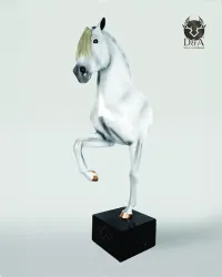 Animales de resina - Busto de caballo blanco