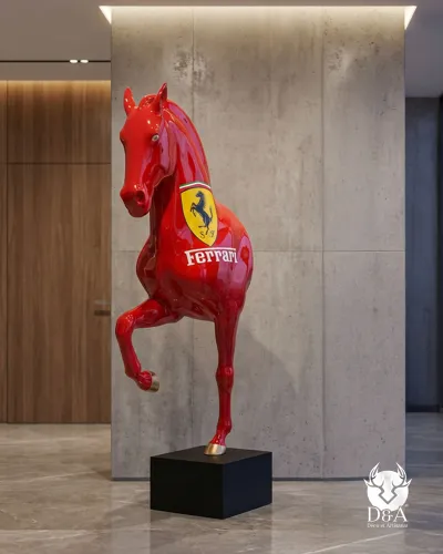 Animales de resina - Busto de caballo Ferrari