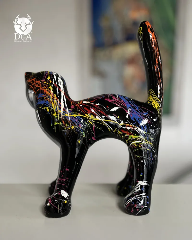 Statue Chat Lunettes Résine – Ornement Littéraire Mignon 18 Cm – Décoration Bureau, Bibliothèque Ou Jardin