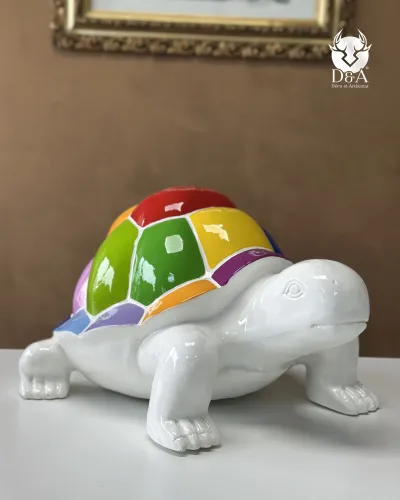 Resin statue and sculpture of a Multicolored Turtle