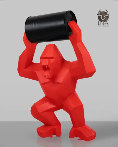 Predmet | Živali iz smole, fasetirana gorila L dvobarvna