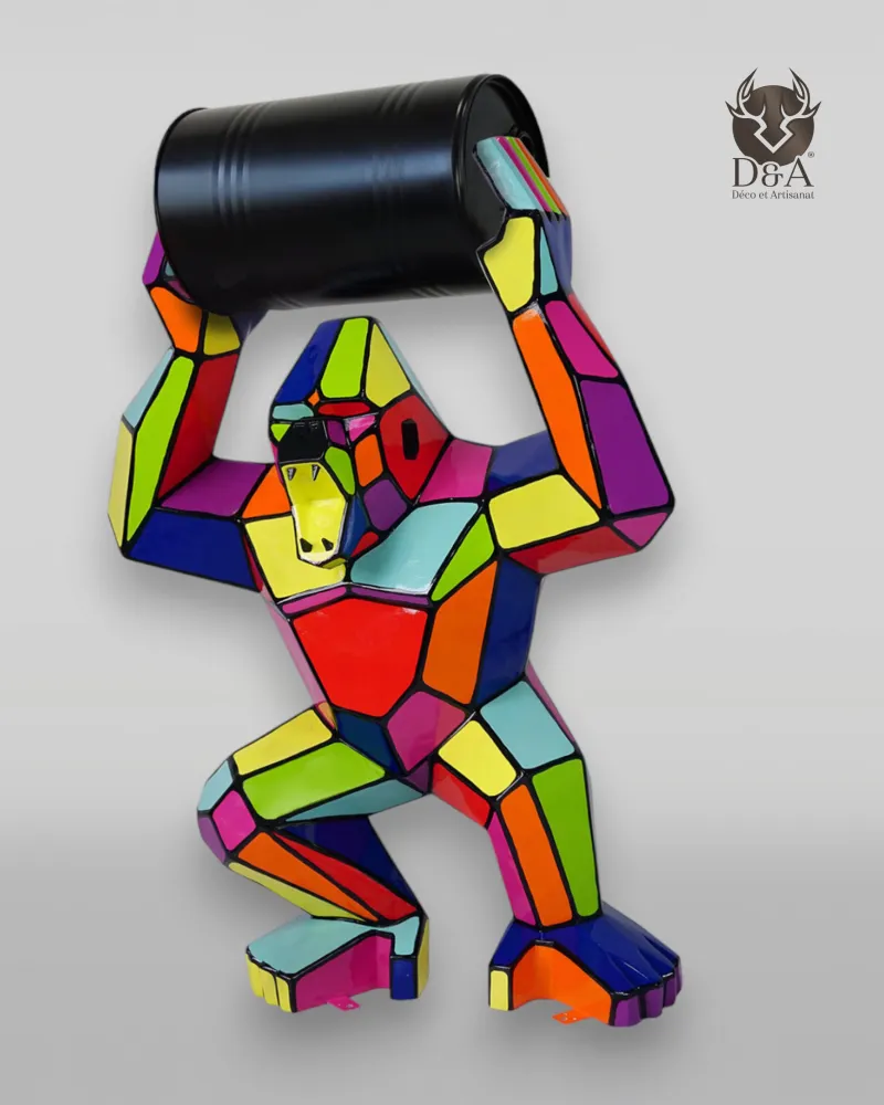 Oggetto | Animali in resina, Tonneau sfaccettato Gorilla L